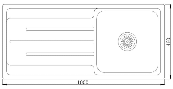 MT10046A Fregadero de encimera con escurridor prensado