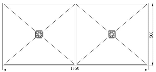 Fregadero doble artesanal MT11550HA