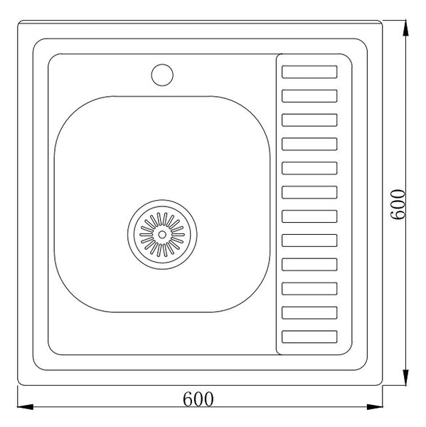 MT6060 Fregadero de cocina con escurridor y serie prensada