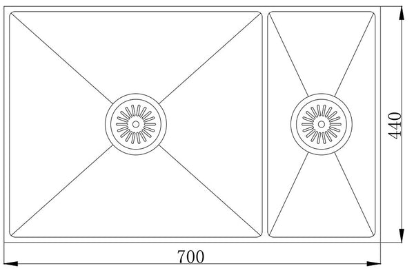 MT7044HDB Double Handmade Sink