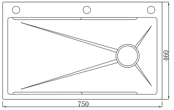 Fregadero de cocina en cascada 7546HFB15 Fregadero de cocina de acero inoxidable