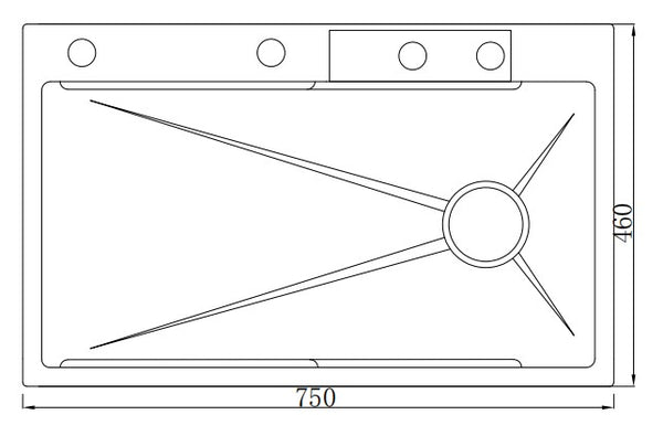 MT7546HFB3 Waterfall Kitchen Sink Stainless Steel Kitchen Sink