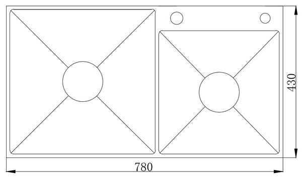 MT7843HA Double Handmade Sink