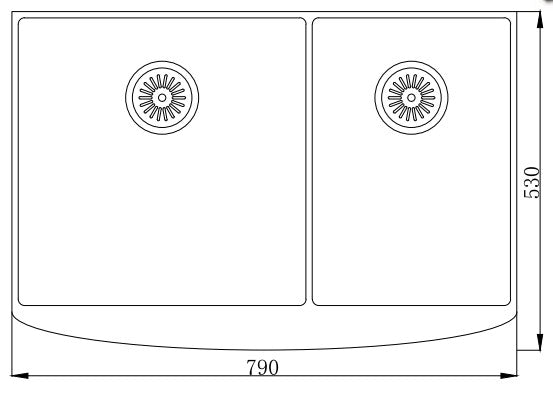 Fregadero doble hecho a mano MT7953HBB