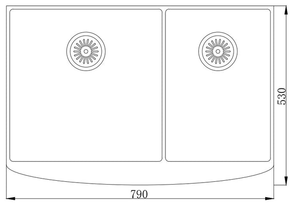 MT7953HBR Double Handmade Sink
