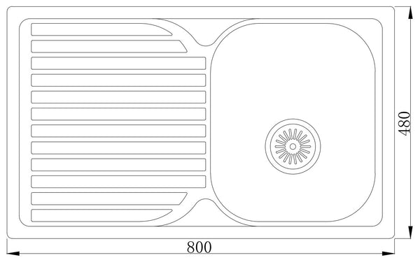 MT8048 Fregadero prensado con escurridor - Series