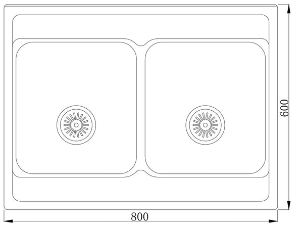 Fregadero de encimera de doble cubeta en forma de triángulo MT8060A