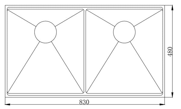 Fregadero doble hecho a mano MT8348(3319)