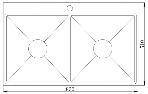Fregadero doble hecho a mano MT8351(3320)