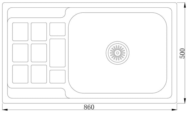 MT8650A Tabla de drenaje Fregadero prensado