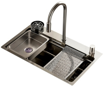 MT7546HFB1 Fregadero de cocina en cascada Fregadero de cocina de acero inoxidable