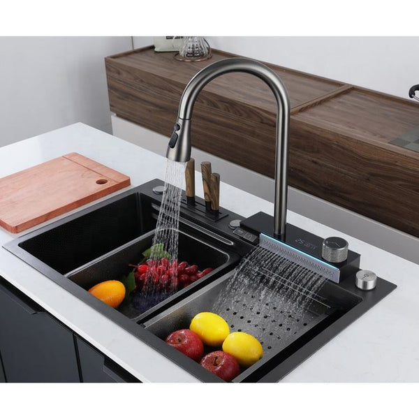 Fregadero de Cocina en Cascada MT7546HFB4 Fregadero de Cocina de Acero Inoxidable