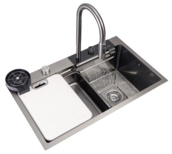 Fregadero de cocina en cascada de acero inoxidable MT7546HFB6