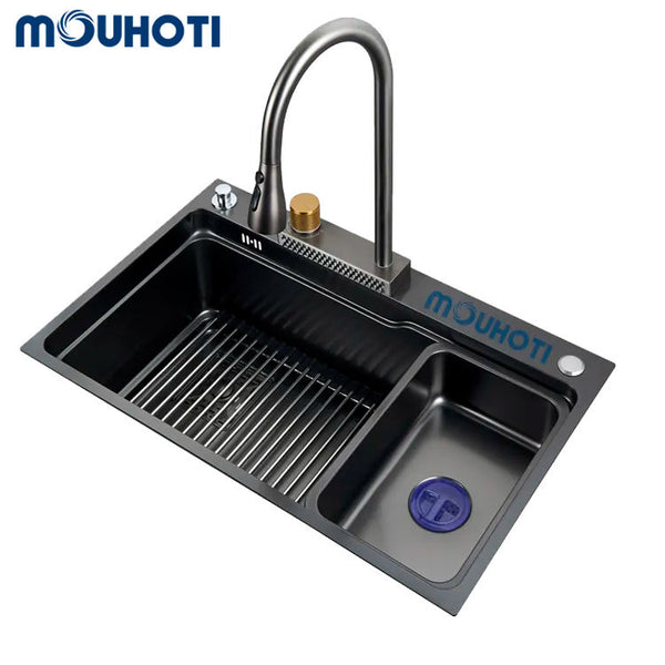 Fregadero de cocina en cascada de acero inoxidable MT7546HFG