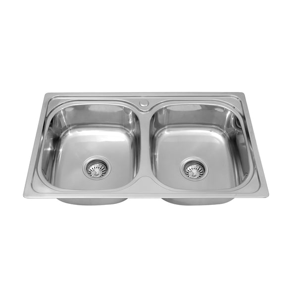 Fregadero prensado de doble seno MT7848