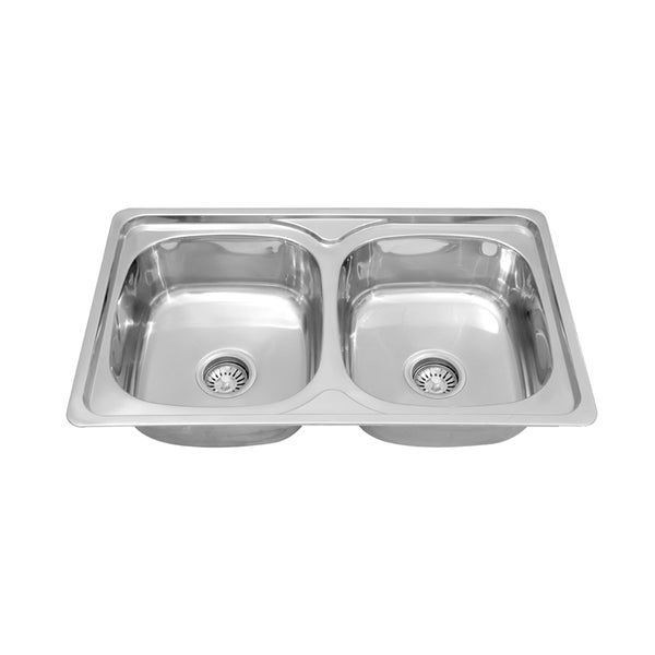 Fregadero prensado de doble seno triangular MT8050DB