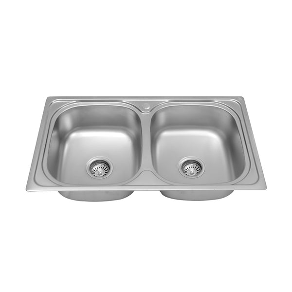 Fregadero prensado de doble seno triangular MT8146