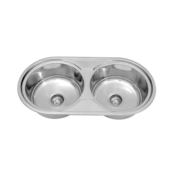 Fregadero prensado de doble seno triangular MT8545A