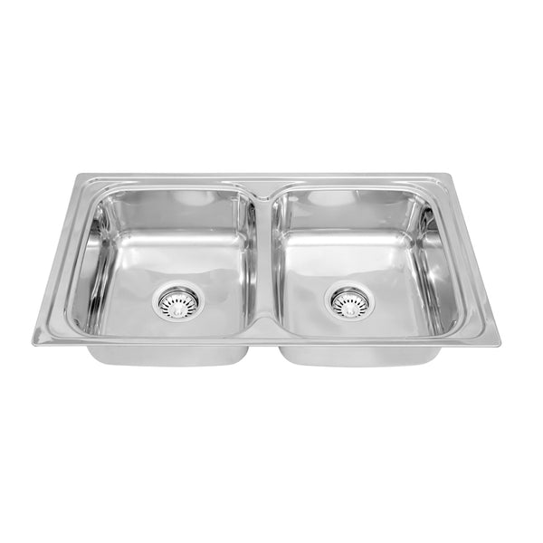 Fregadero prensado de doble seno triangular MT8647